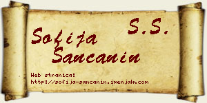 Sofija Sančanin vizit kartica